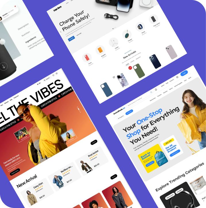 E-commerce platforms collage
