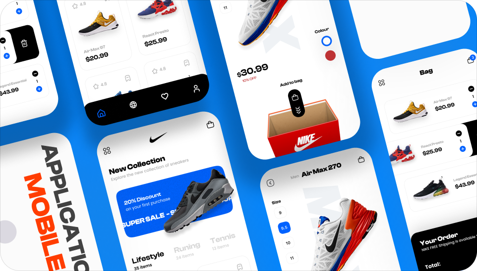 Mobile App screens
